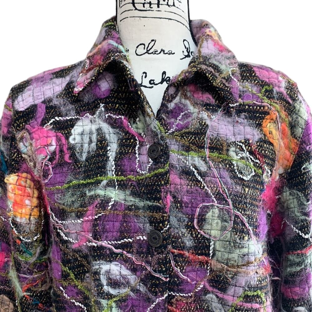 Amazing Chico’s Art Wear Threaded Winter Blazer Jacket Size Medium